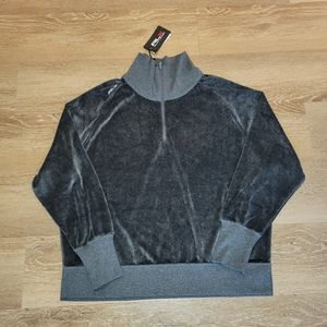 RLX Ralph Lauren Women’s Quarter Zip Sweater Gray Long Sleeve Pullover Large New